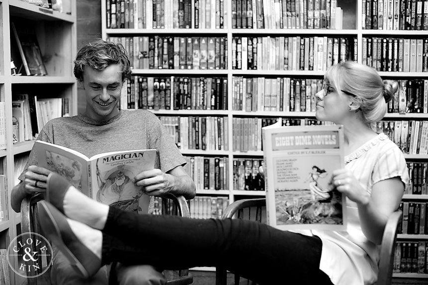 san diego engagement, field engagement, bookstore engagement