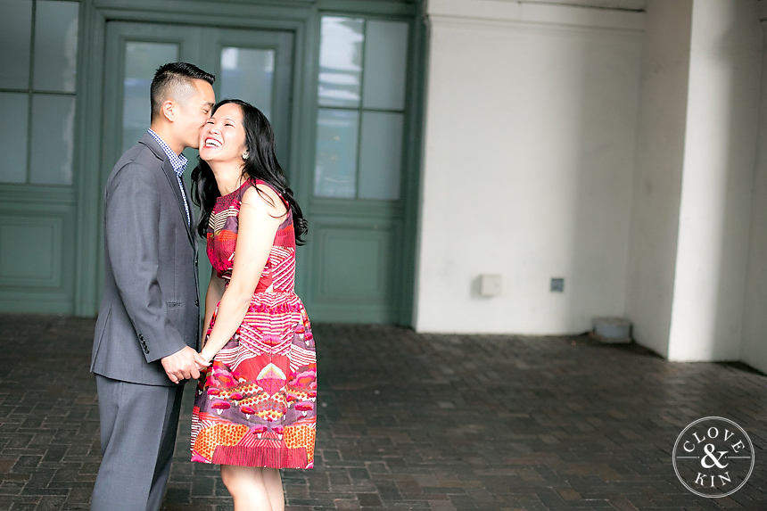 Santa Fe Train Depot, train, train station, Little Italy, Little Italy engagement session, urban, urban portraits, urban photos, San Diego, engagement, engagement session, dancing, classic, timeless, elegant, colorful, Marian Bear, Marian Bear engagement session